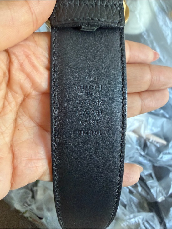 Vintage Style GG Belt Black Leather Gold Buckle 95/38 main image 6
